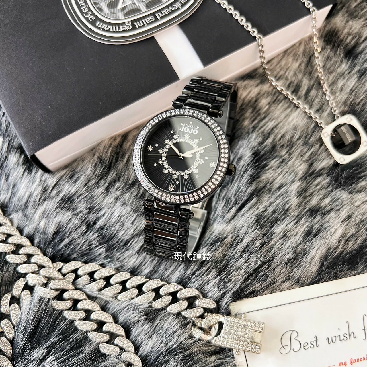 【NATURALLY JOJO】絢麗星芒陶瓷腕錶JO96984-88F 37mm 現代鐘錶