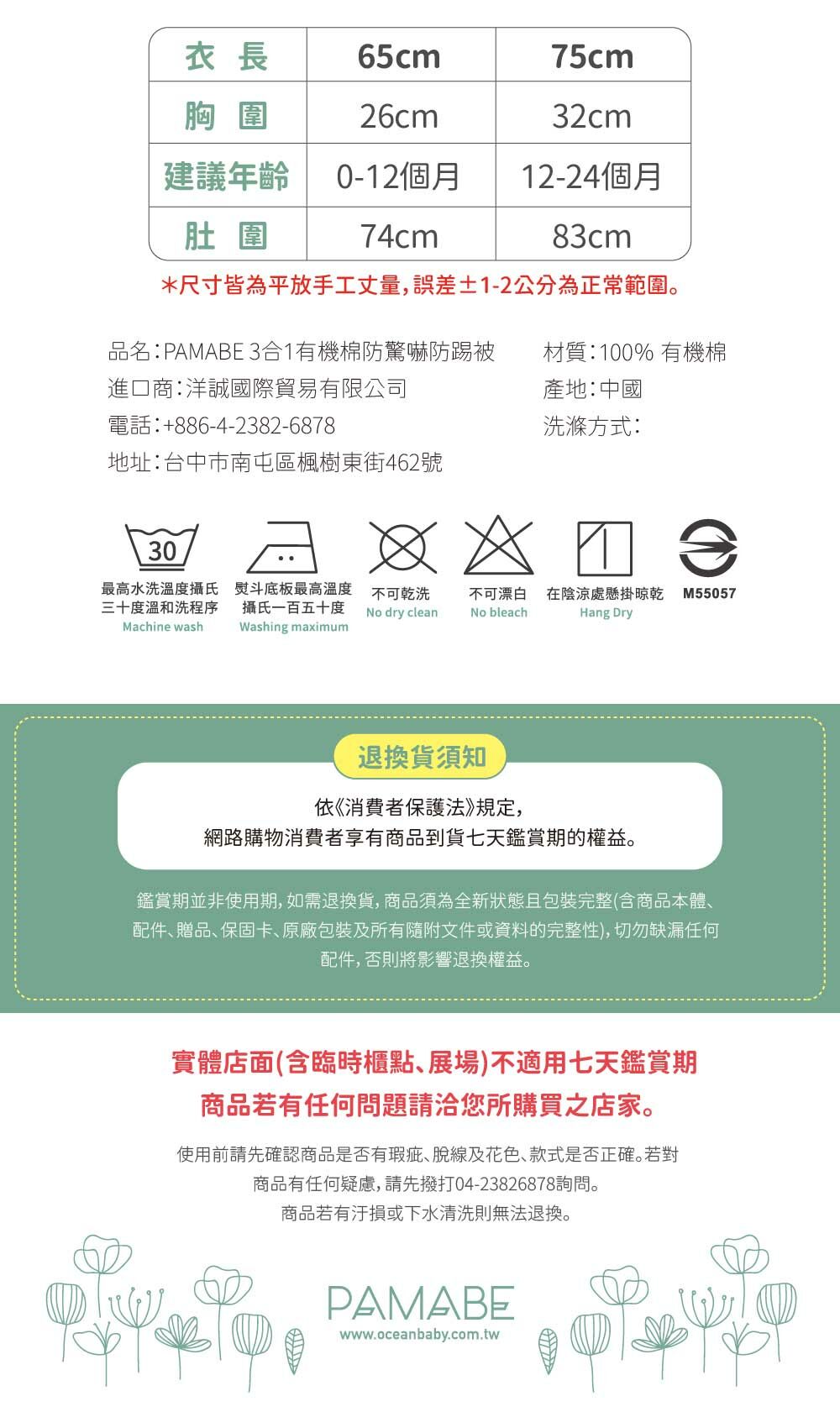 防踢被尺寸表與商品說明