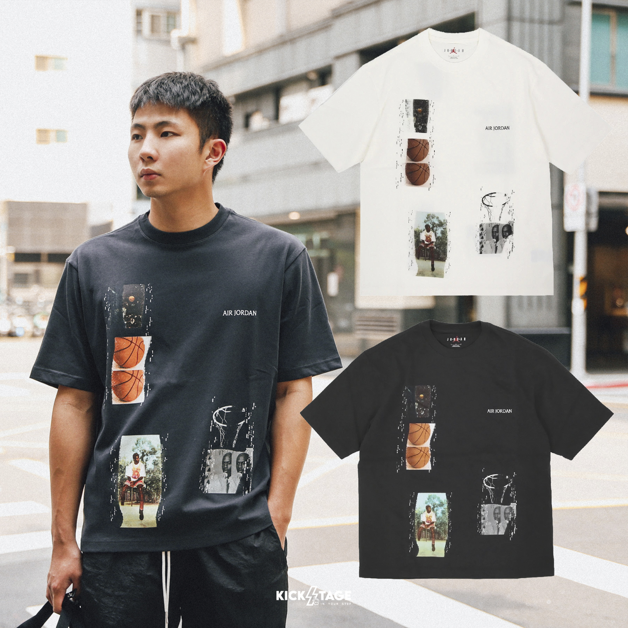 男女款 NIKE JORDAN FLIGHT HERITAGE TEE 黑 白 照片 休閒 短袖 短T【FN5987】