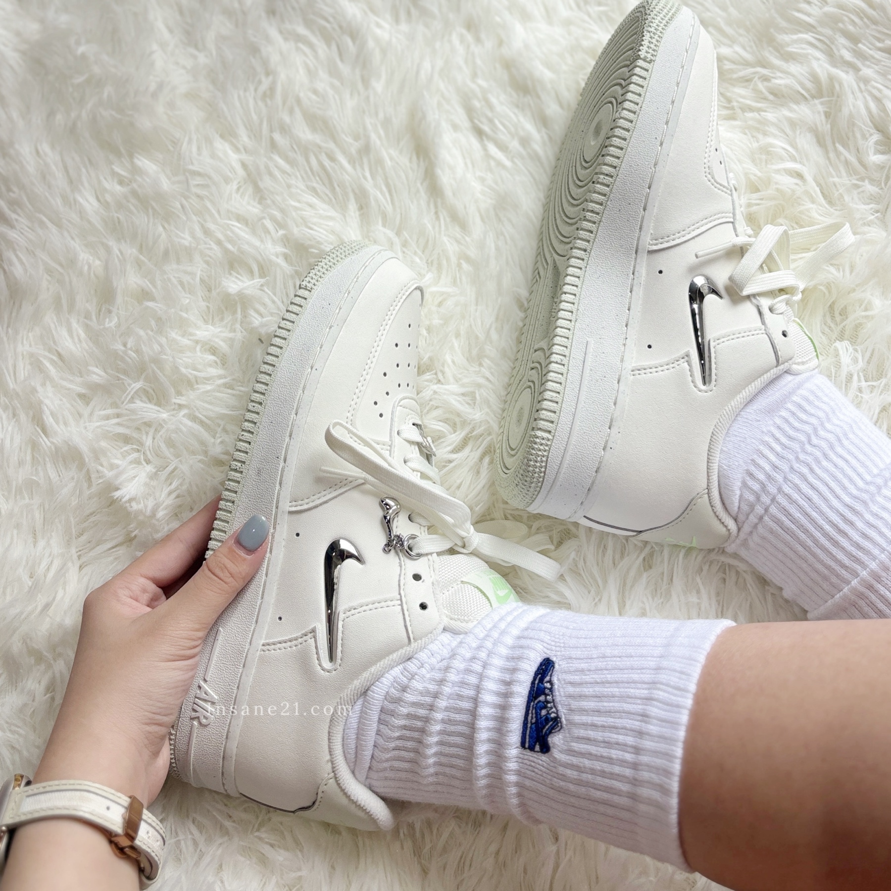 NIKE AIR FORCE 1 NN SE 金屬 小勾 液態銀 米白 FN8540-100