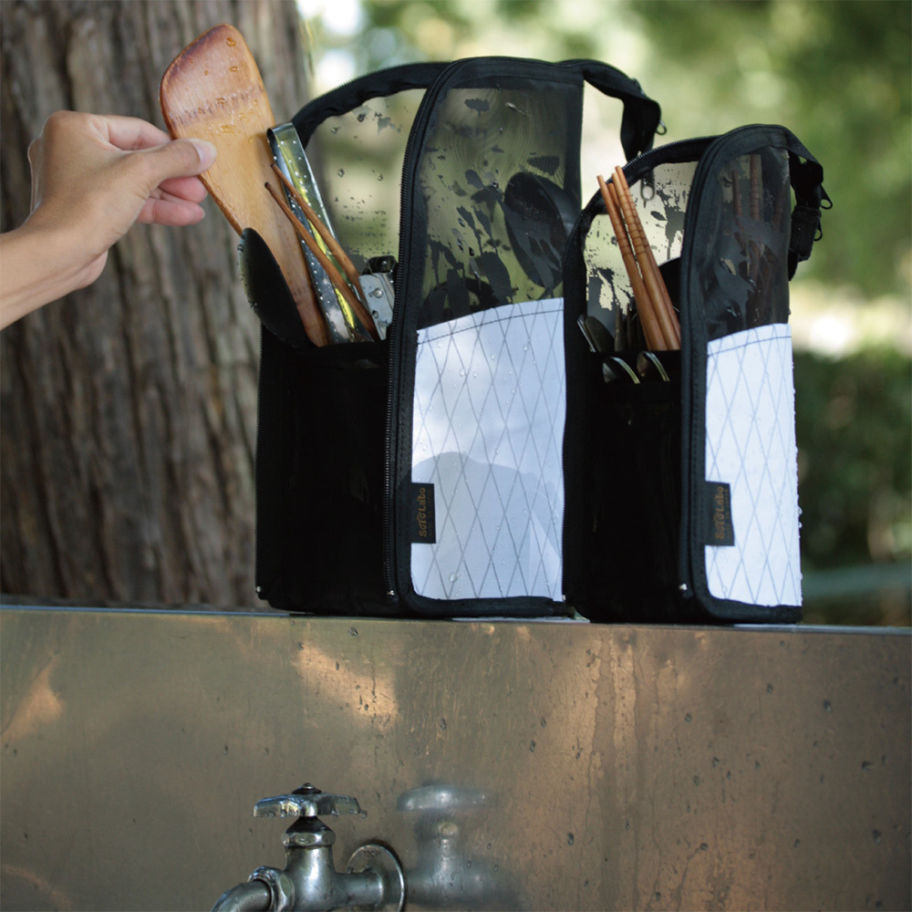 Sotolabo 戶外廚具直立式瀝水收納袋 大