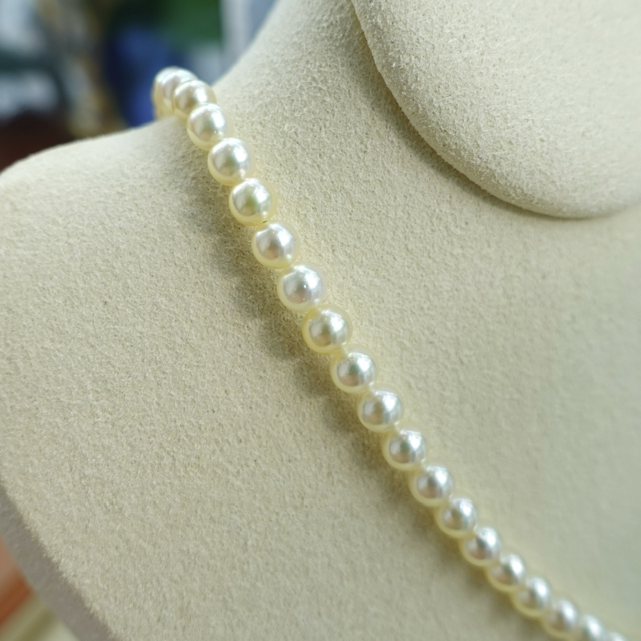 天然無調香檳金色日本Baby Akoya珍珠項鏈  (4.5-5mm) - 配真綜研昭和真珠證書