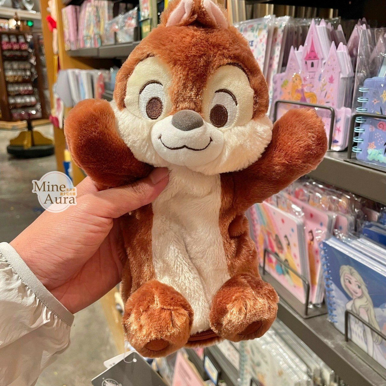 黑鼻 奇奇 Chip 絨毛造型 筆袋 收納袋 奇奇蒂蒂 Chip 'n Dale -上海迪士尼樂園