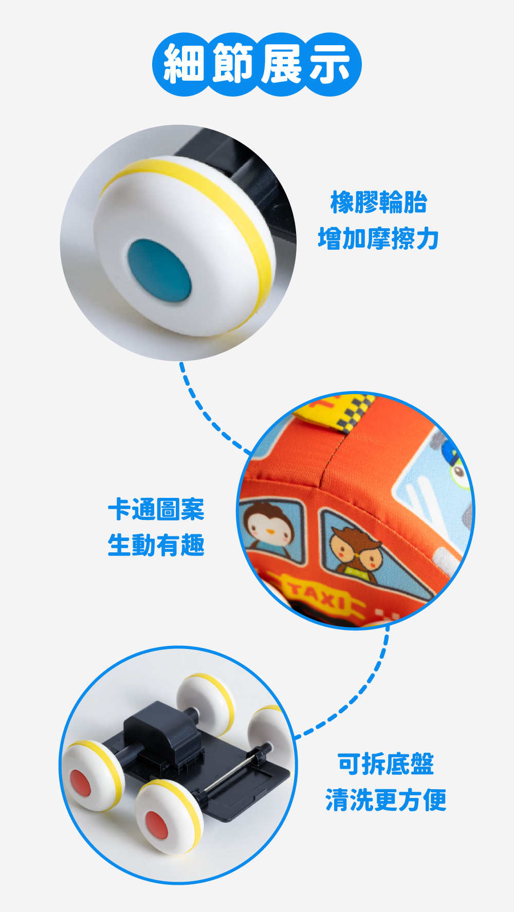 Oceanbaby布製玩具車細節照片展示