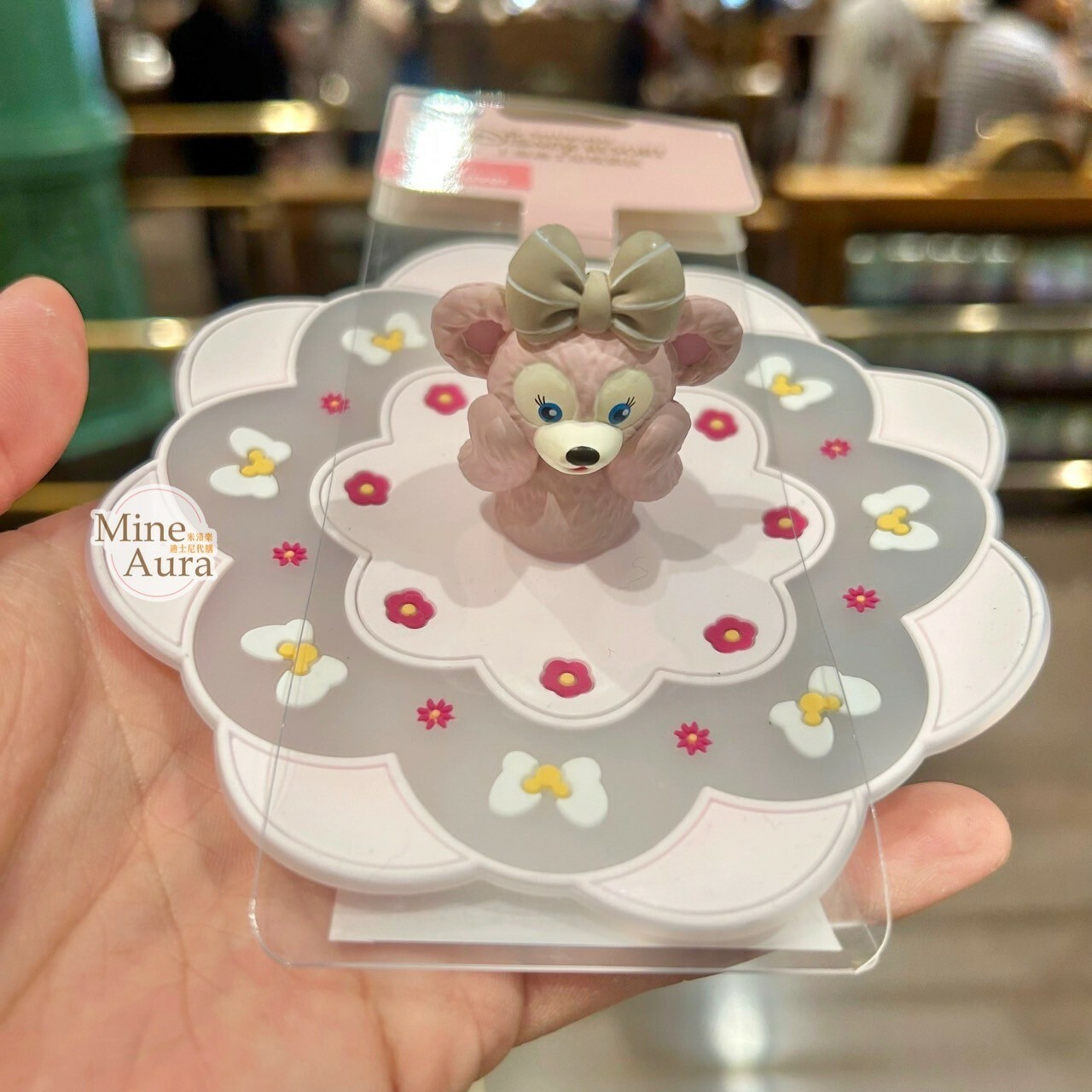 雪莉玫 ShellieMay 粉色 花邊造型 矽膠 杯蓋 -上海迪士尼樂園