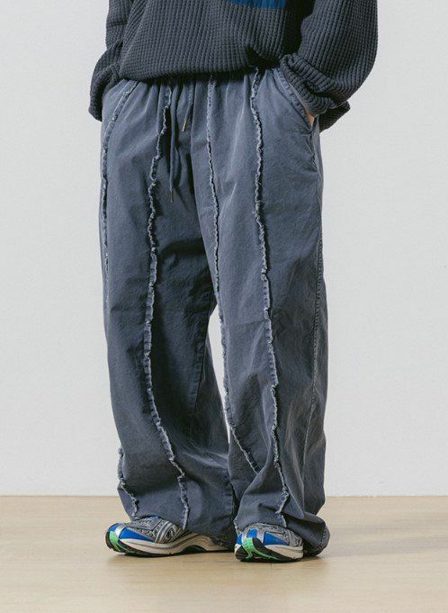 淨色洗水流蘇鬆身褲 HIGH FIVE-055P