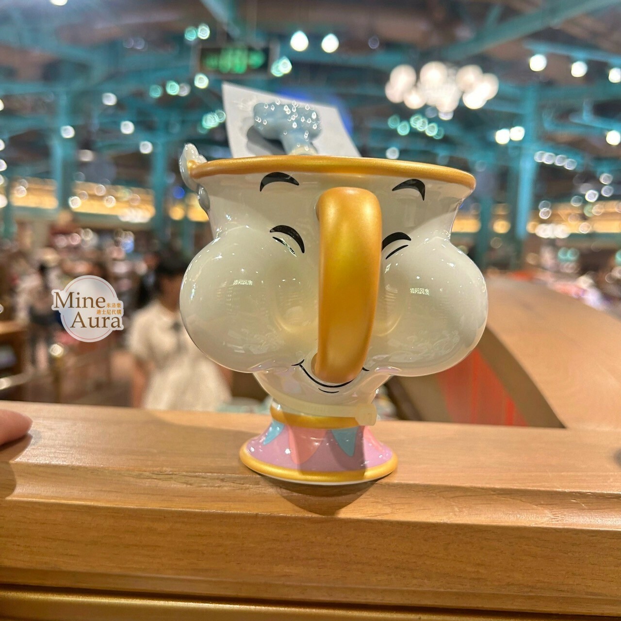 阿齊 Chip 造型 湯勺+馬克杯 組 水杯 美女與野獸 Beauty and the Beast -上海迪士尼樂園