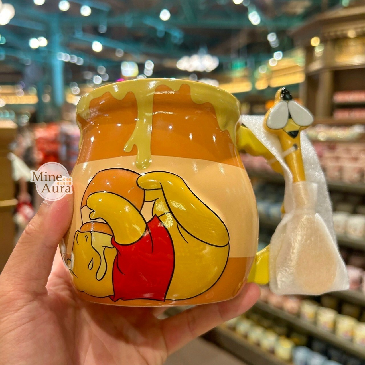 小熊維尼 Winnie the Pooh 蜂蜜罐 造型 湯勺+馬克杯 組 水杯 -上海迪士尼樂園