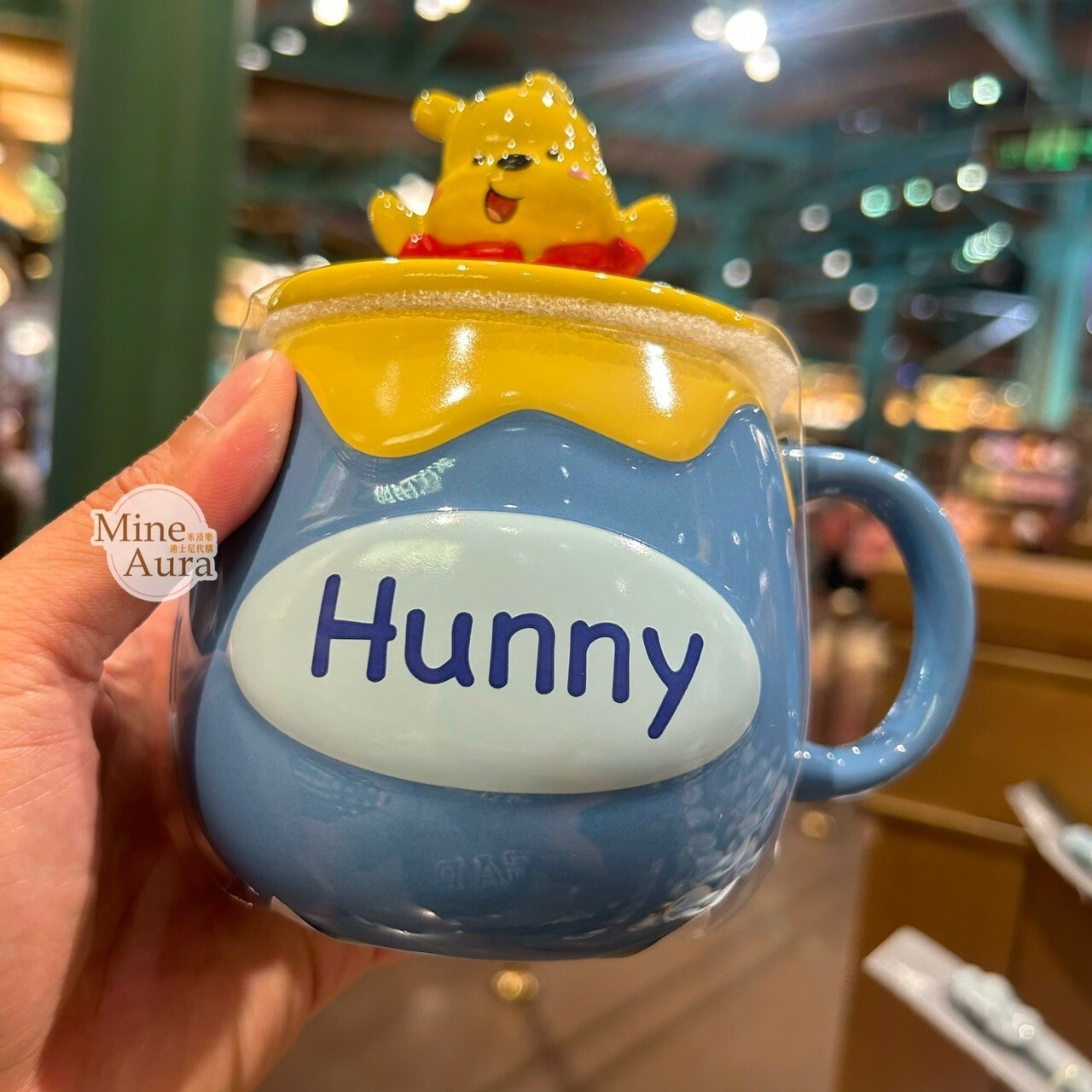 小熊維尼 Winnie the Pooh 附蓋 蜂蜜罐 造型 陶瓷馬克杯 水杯 -上海迪士尼樂園