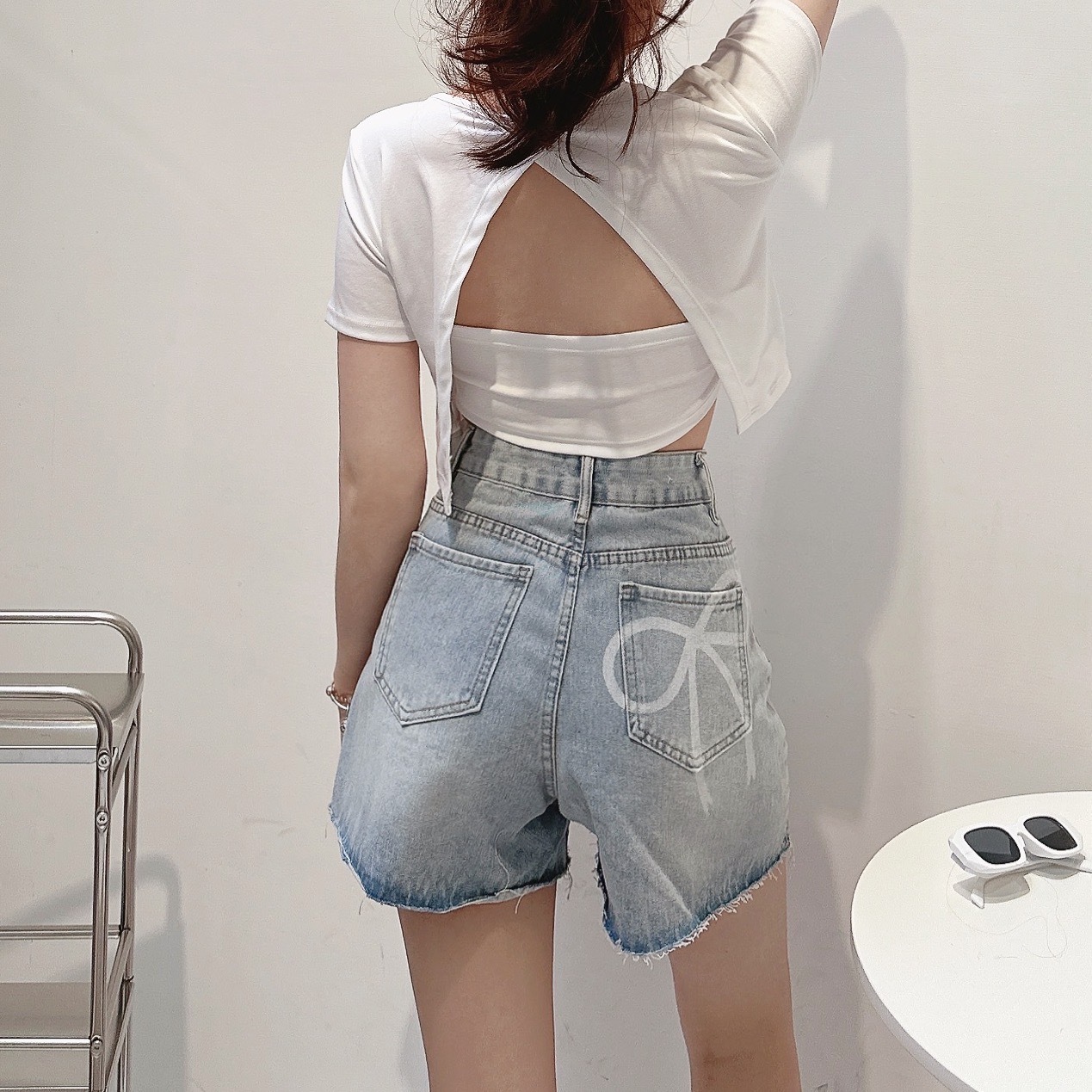 素色後交叉露背BRATOP/三色