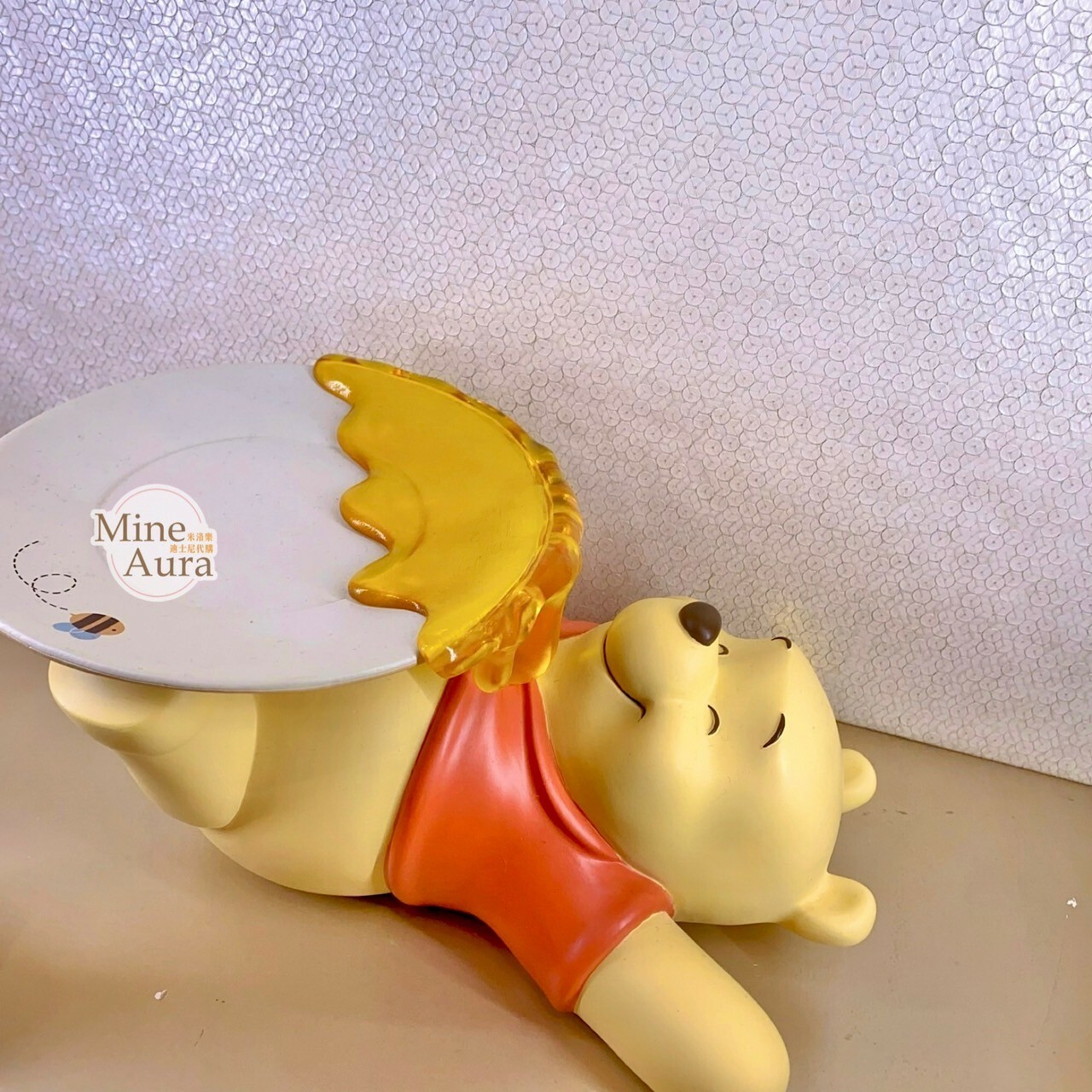 小熊維尼 Winnie the Pooh 吃蜂蜜睡著 場景 樹脂 擺飾品 -上海迪士尼樂園