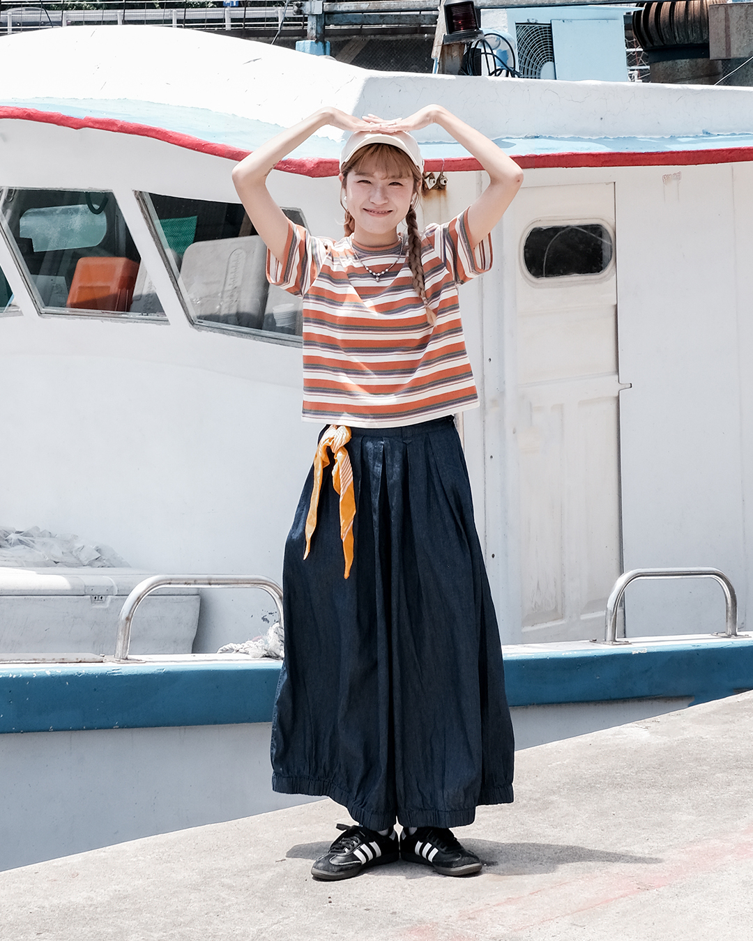 粗幼橫紋拼色Tee