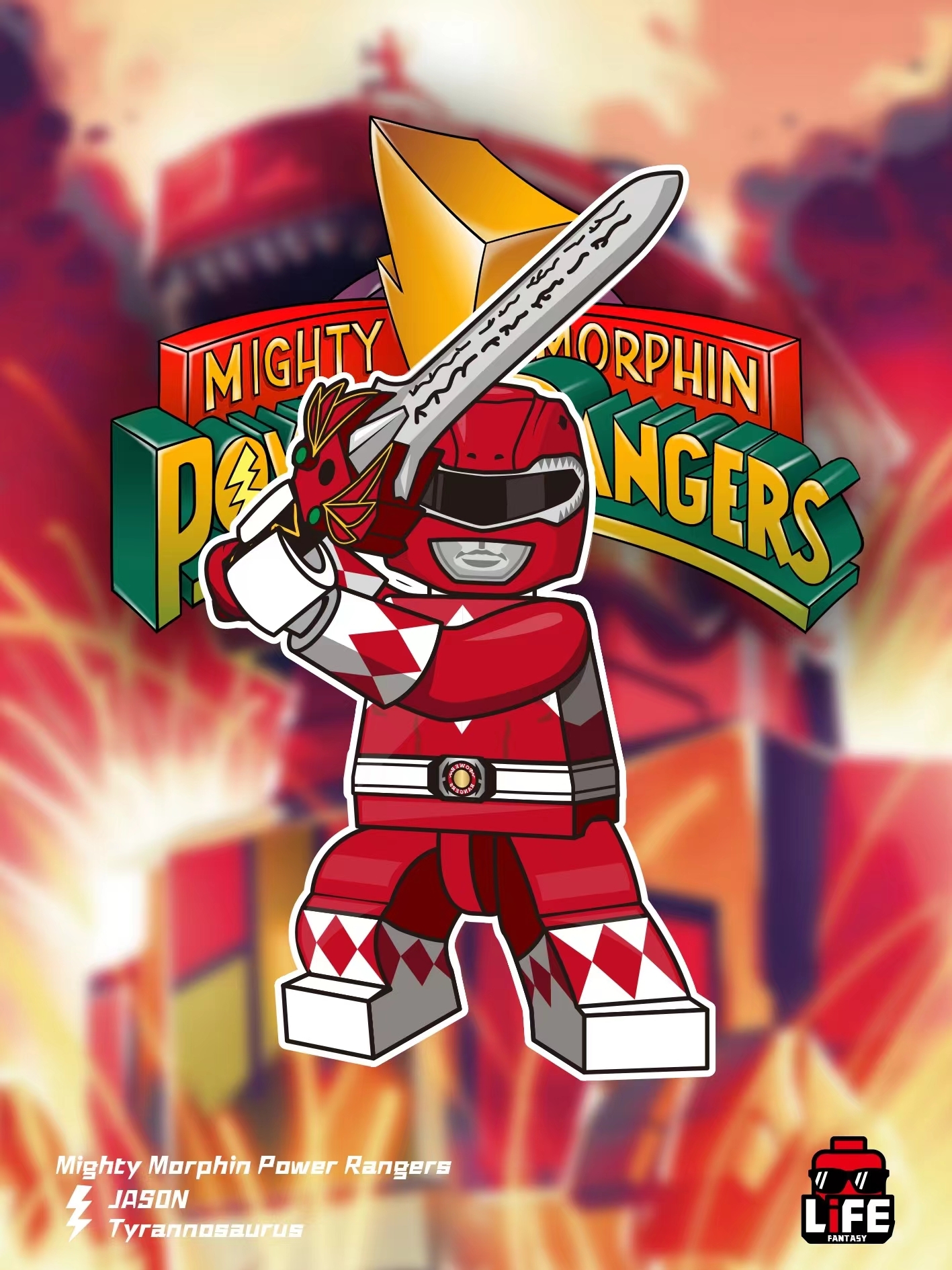 [Life Brick][InStock] Power Rangers [PADprinred]