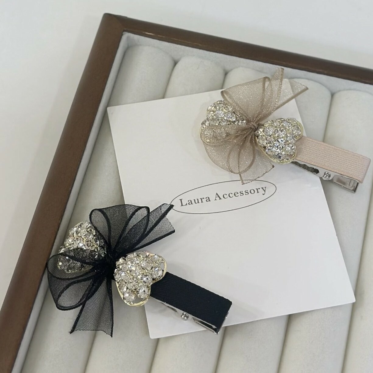 G20滿鑽愛心蝴蝶結壓夾（單支）