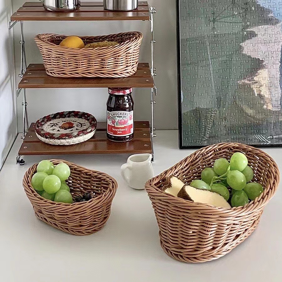 《4220》手工藤編水果點心小收納籃