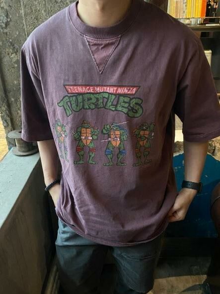 洗水忍者龜圖案短袖Tee HIGH FIVE-059T