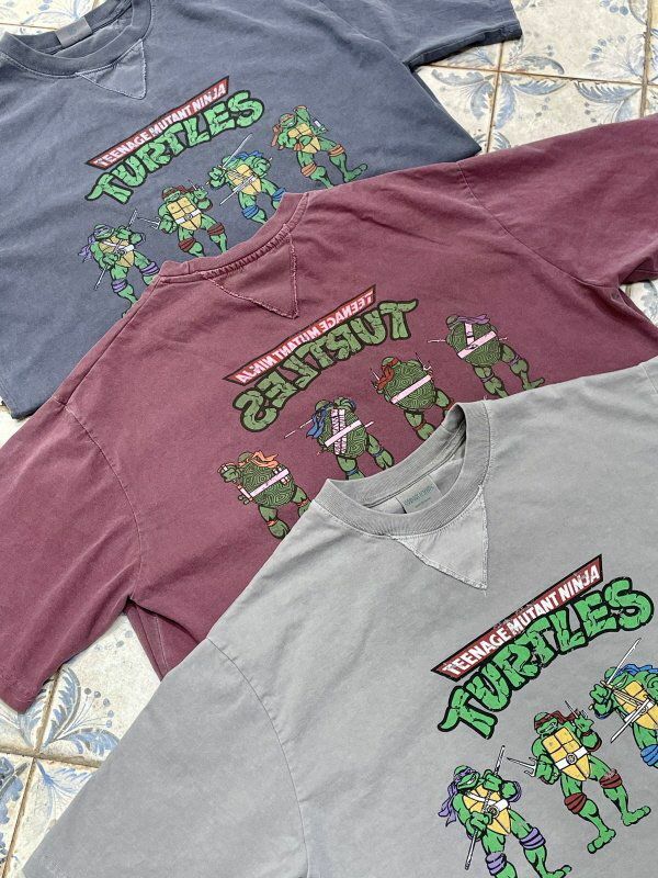 洗水忍者龜圖案短袖Tee HIGH FIVE-059T