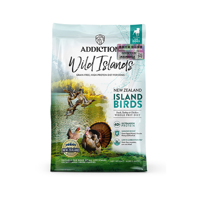 Addiction wild island 高蛋白無穀系列 全犬 禽肉 4lb / 20lb
