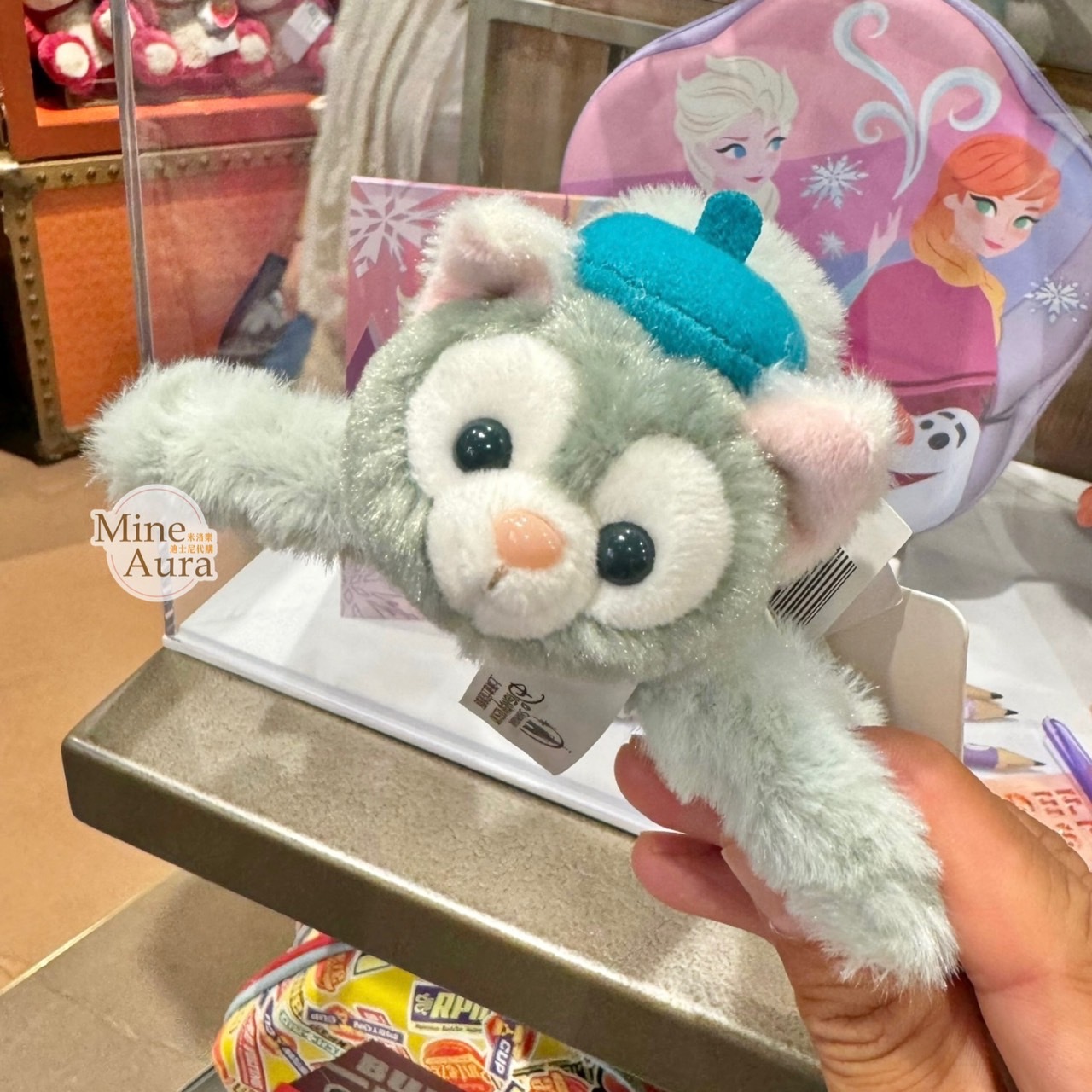 傑拉托尼 畫家貓 Gelatoni 大頭造型 絨毛 髮夾 髮抓 鯊魚夾 -上海迪士尼樂園