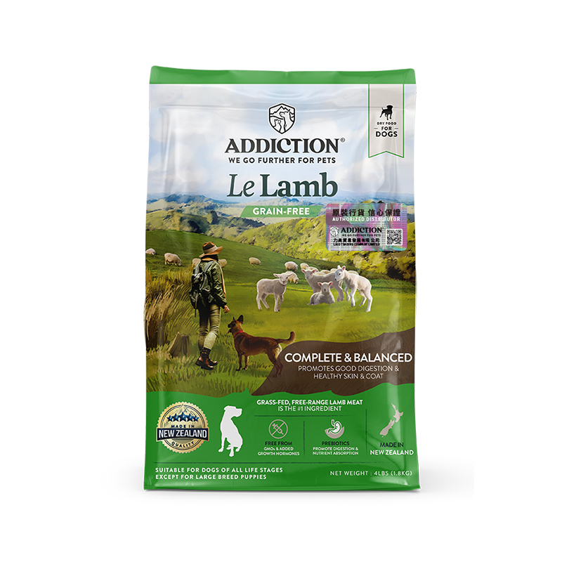 新西蘭 ADDICTION 無穀物配方 成犬 羊肉 4lbs / 20lbs