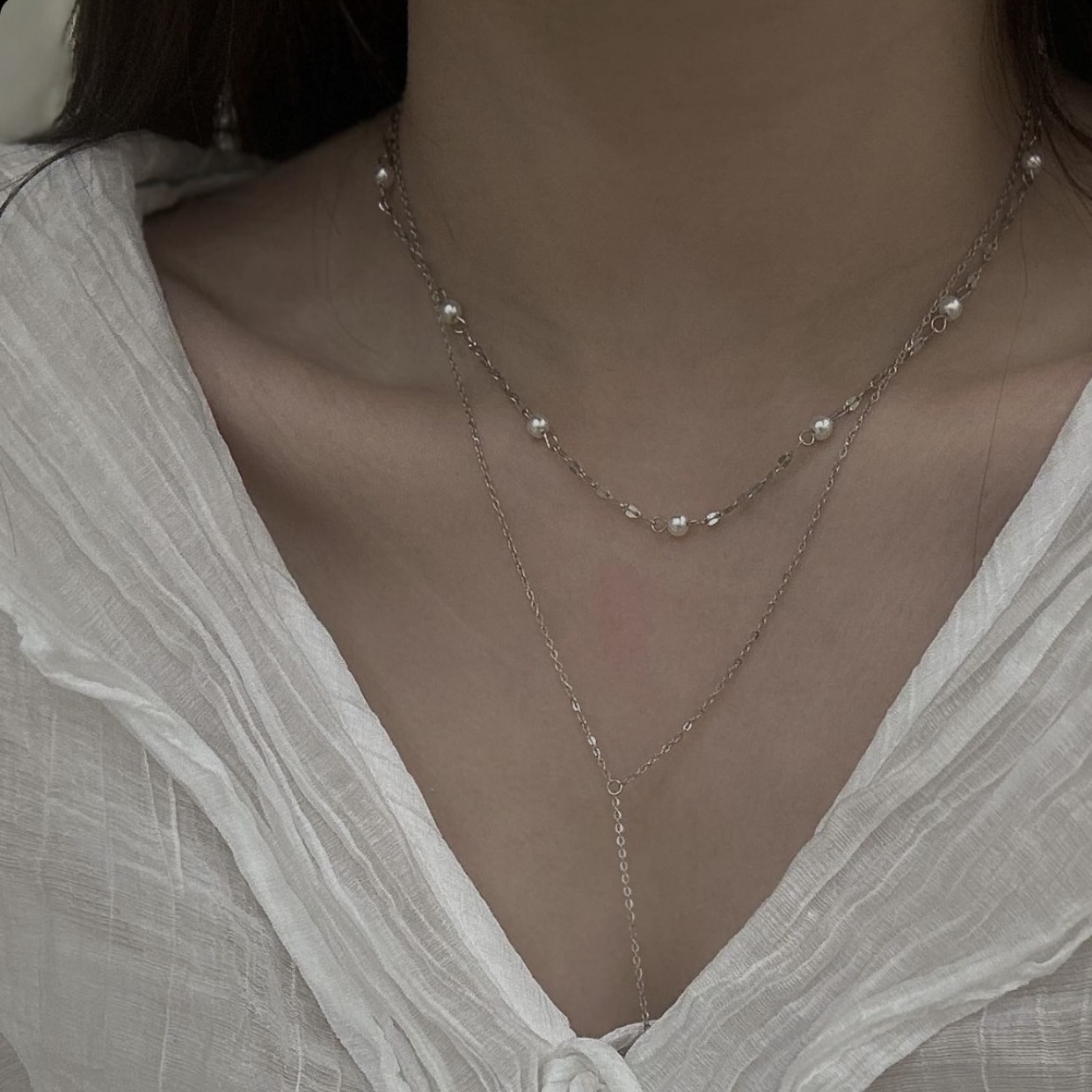 F57珍珠雙層頸鏈