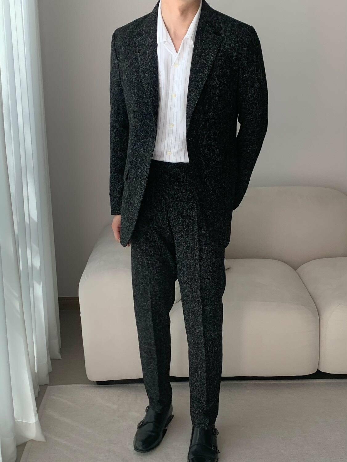 夏季粗花呢小香西裝外套 粗花呢小香西裝褲