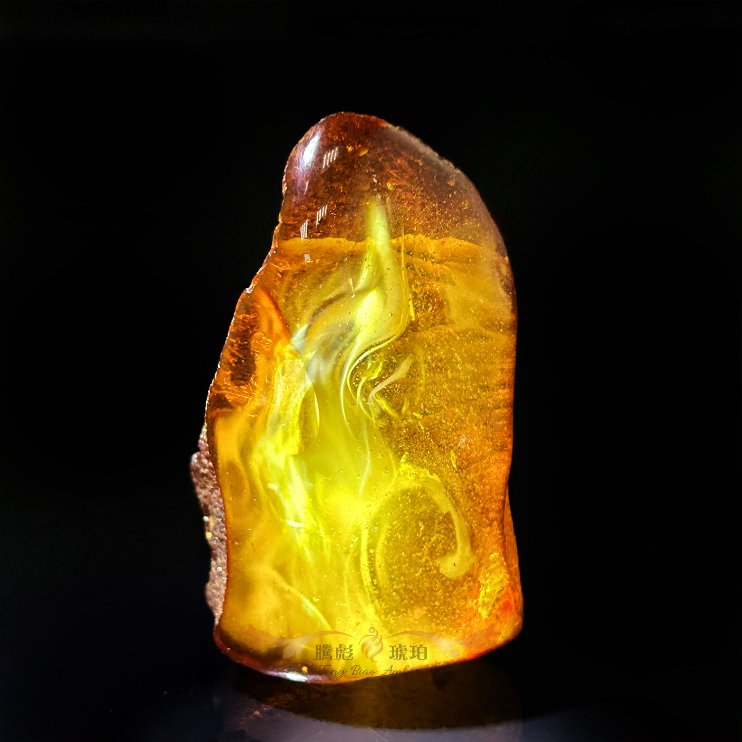(已結緣)收藏款3A天然留波羅的海皮金絞白意境蜜蠟平步青雲掛擺件