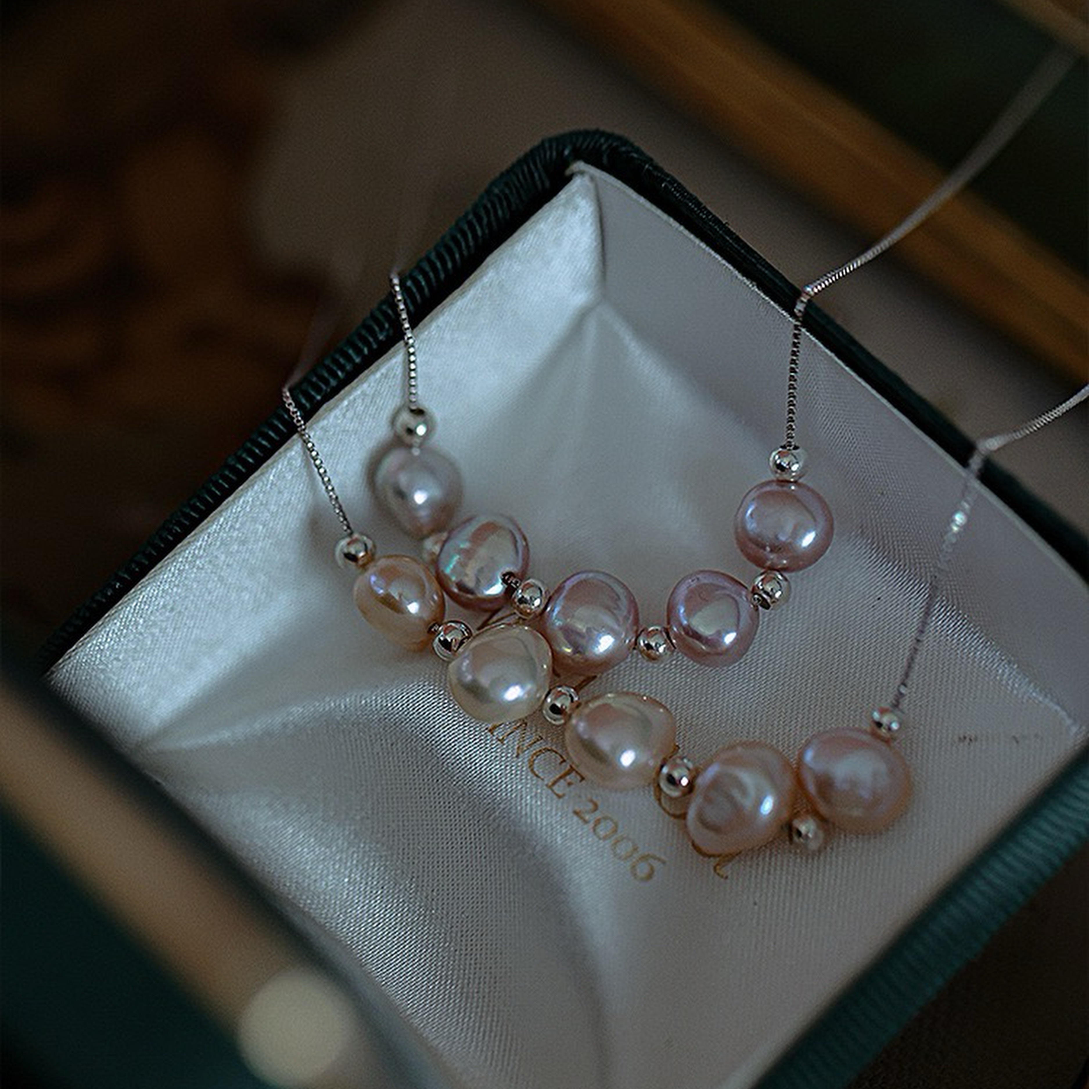 【銀珠語】天然巴洛克珍珠多戴法純銀項鍊(粉紫色/粉橘色)