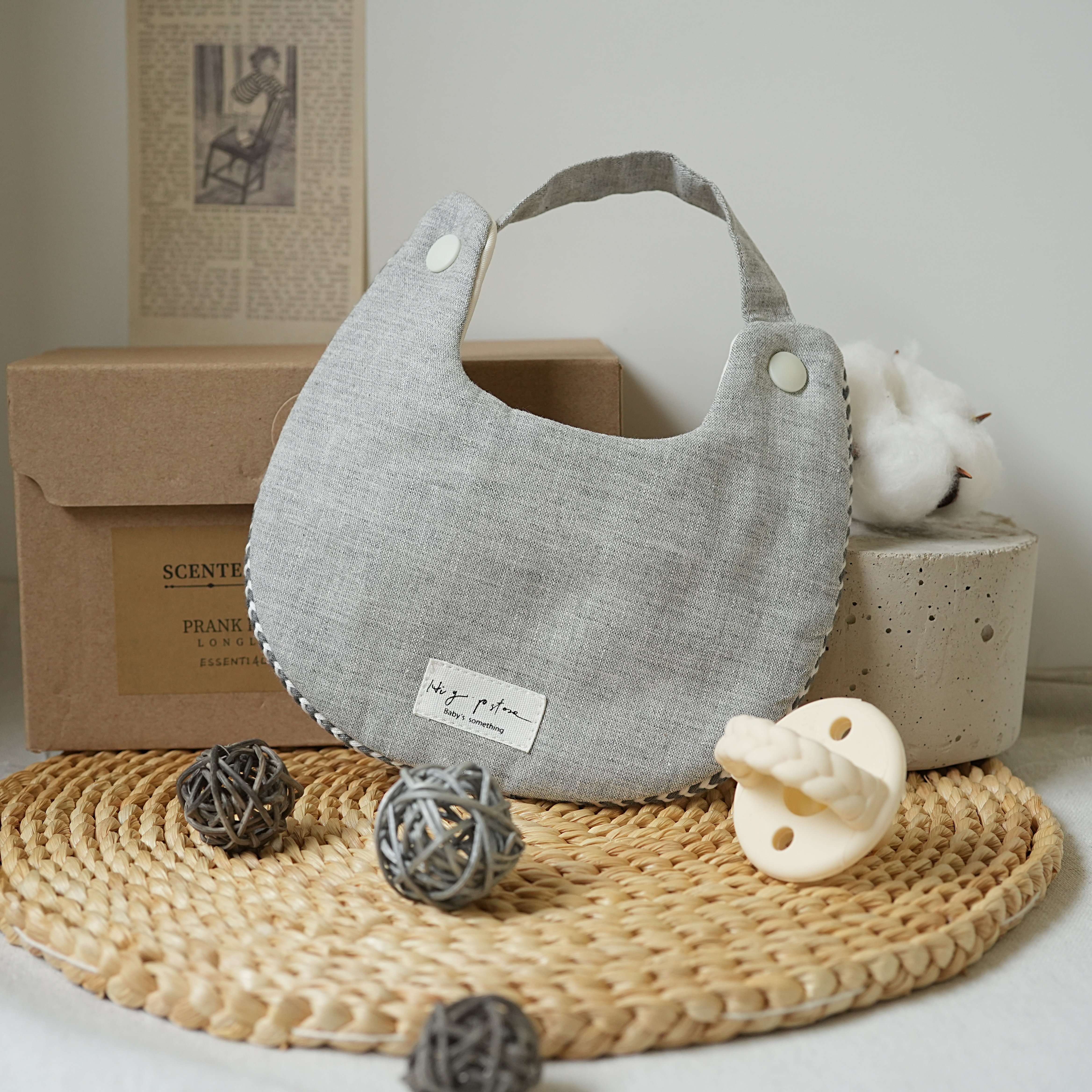 Hi Y.P store-手作圍兜-亞麻灰