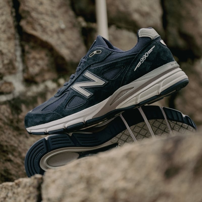 New Balance 990v4 Navy 海軍藍 深藍 麂皮 經典 復古 運動慢跑鞋 老爹鞋