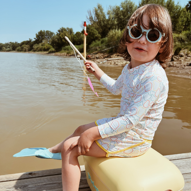 白林果甜糖 Berlingot | 海廢再生 抗UV兒童防曬游泳短褲