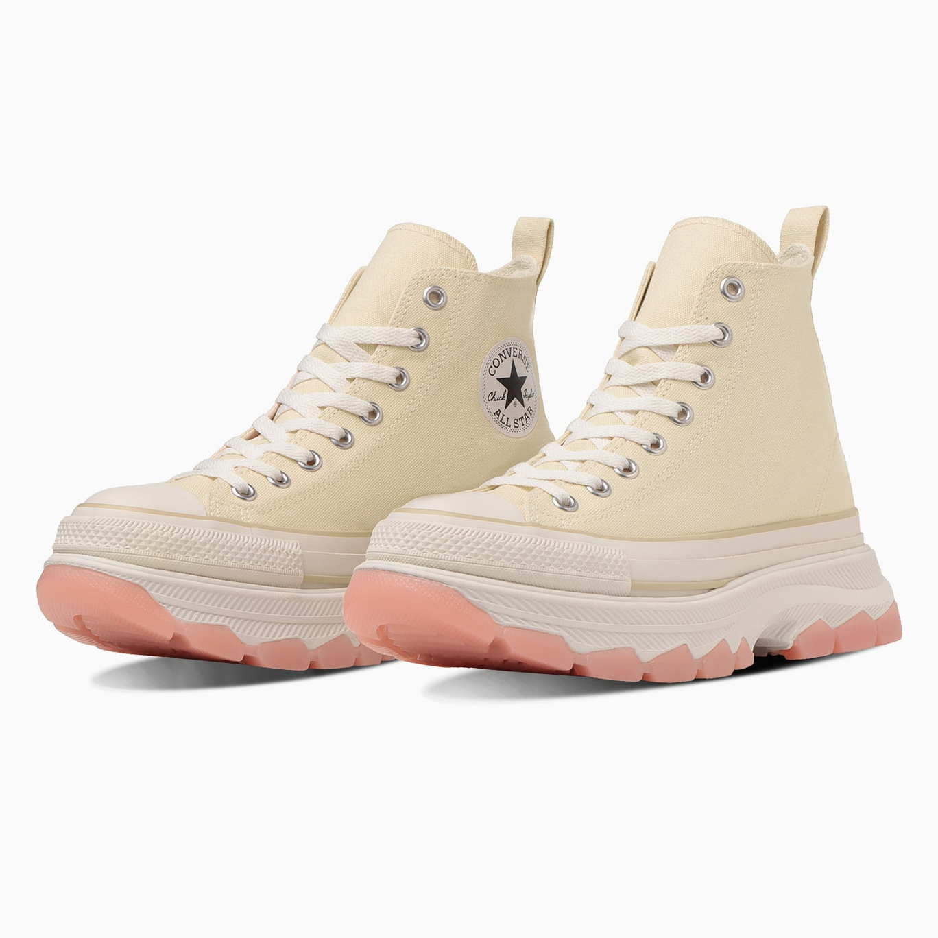 限時特價預購┃日本店鋪限定 CONVERSE ALL STAR Ⓡ TREKWAVE CS HI 厚底 帆布 高筒 果凍底 米色 黑色