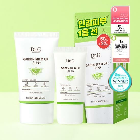 《Olive young連線》Dr.G - Green Mild Up Sun SPF50+ PA++++ 50ml+20ml