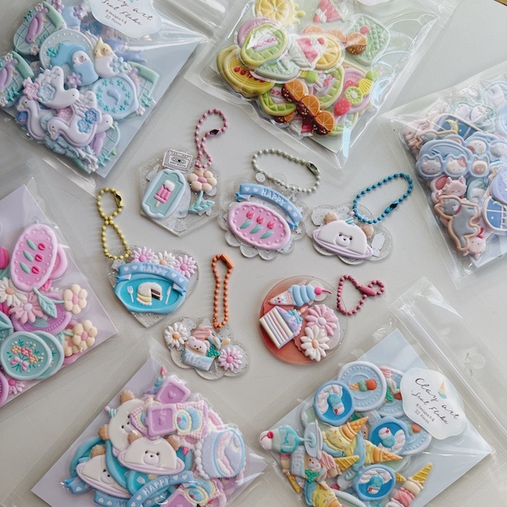 黏土藝術 32枚 封蠟印章貼紙包｜日本Q-LiA