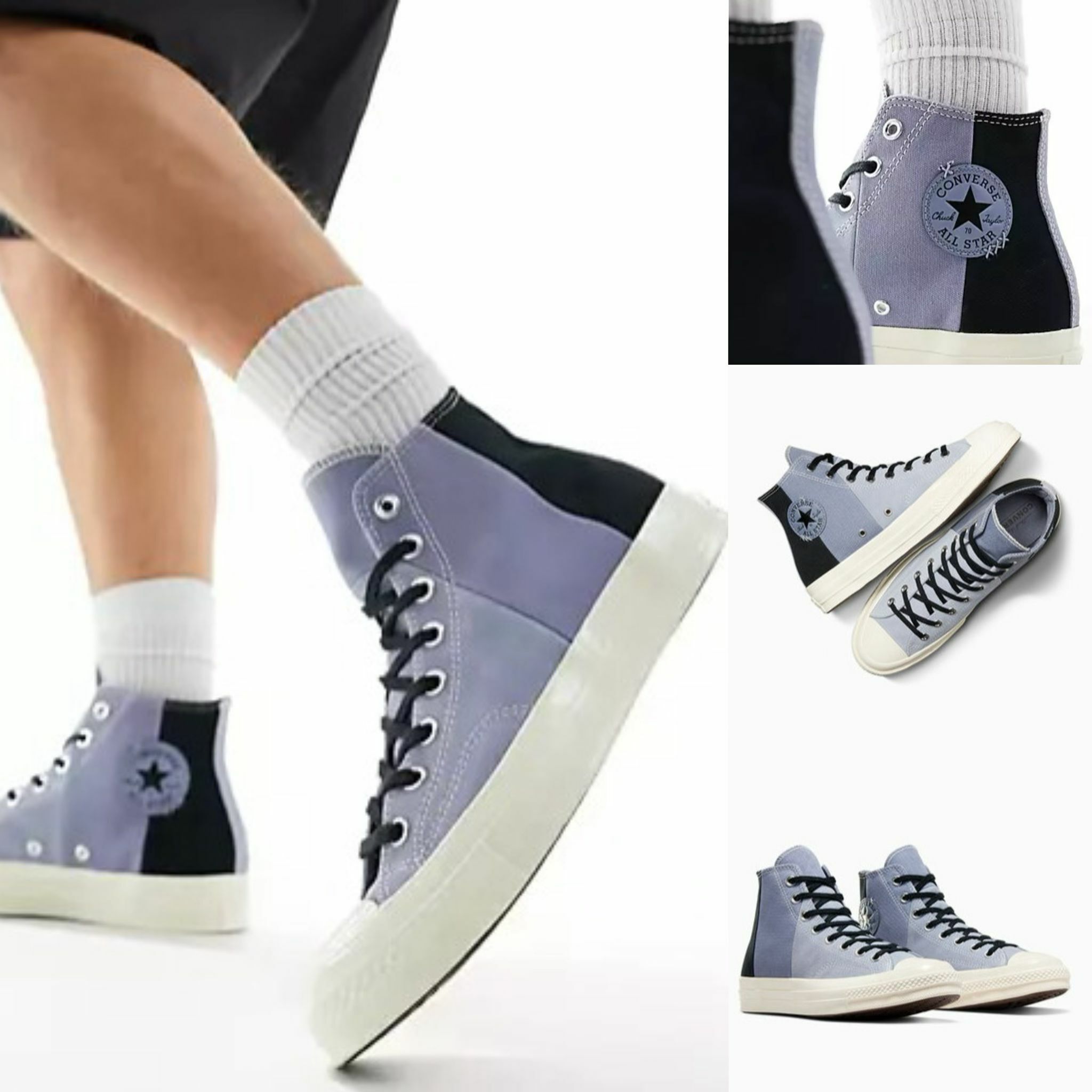 【預購】Converse Patchwork F040110 男女同款高幫鞋（藍色）