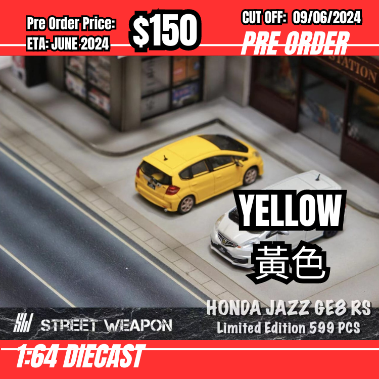 PO-$150 * Street Weapon * 1:64 Jazz GE8 RS Yellow [OD23/05]