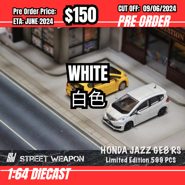PO-$150 * Street Weapon * 1:64 Jazz GE8 RS White [OD23/05]