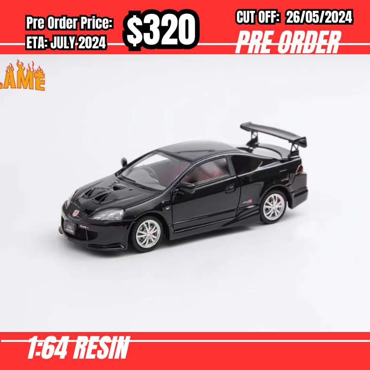 PO-$320 * Flame Model * 1:64 Honda Integra Type R DC5 Mugen Black [OD23/05]