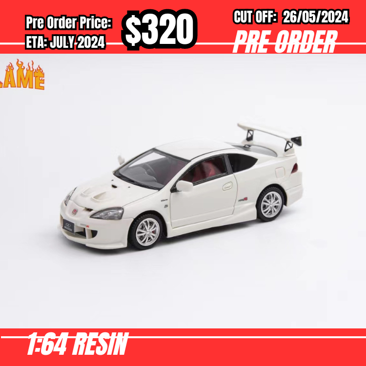 PO-$320 * Flame Model * 1:64 Honda Integra Type R DC5 Mugen White [OD23/05]