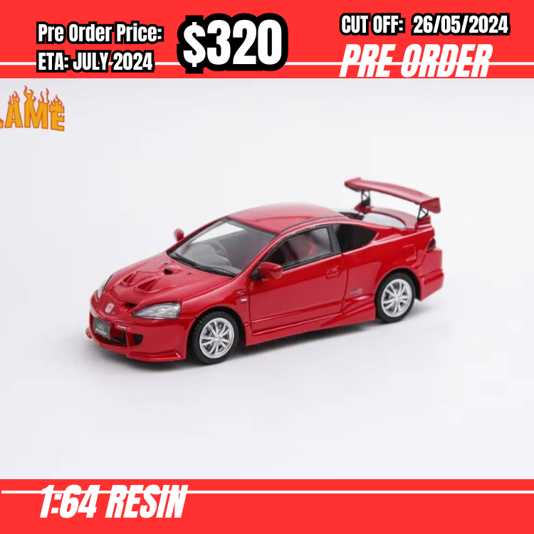 PO-$320 * Flame Model * 1:64 Honda Integra Type R DC5 Mugen Red [OD23/05]