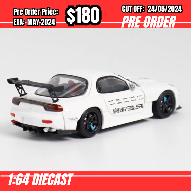 PO-$180 * Master * 1:64 RX-7 FD3s Re-Amemiya Open Hood White [OD23/05]