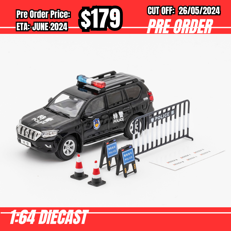 PO-$179 * GCD * 1:64 Toyota Prado 150 - Police(LHD)(with accessories) [OD23/05]