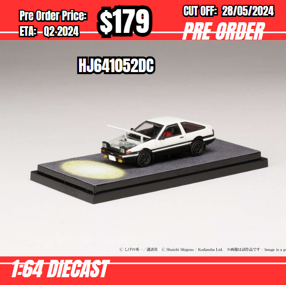 PO-$179 * Hobby Japan * 1:64 Toyota SPRINTER TRUENO GT APEX (AE86) / INITIAL D Engine Mounted Model  with Wataru Akiyama HJ641052DC [OD23/05]