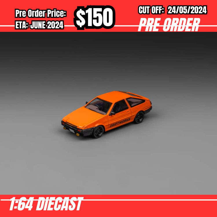 PO-$150 * TPC * 1:64 Sprinter Trueno AE86 DRIFT Orange [OD23/05]