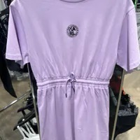 [S] KARL LAGERFELD ATHLEISURE T-DRESS WITH CORD,PASTEL LILAC, 24UW1312-375 (SKL1039)