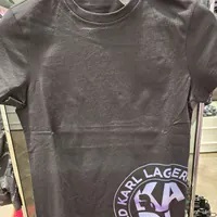 [S] KARL LAGERFELD DEGRADE LOGO T-SHIRT,BLACK, 24UW1710-999 (SKL1041)