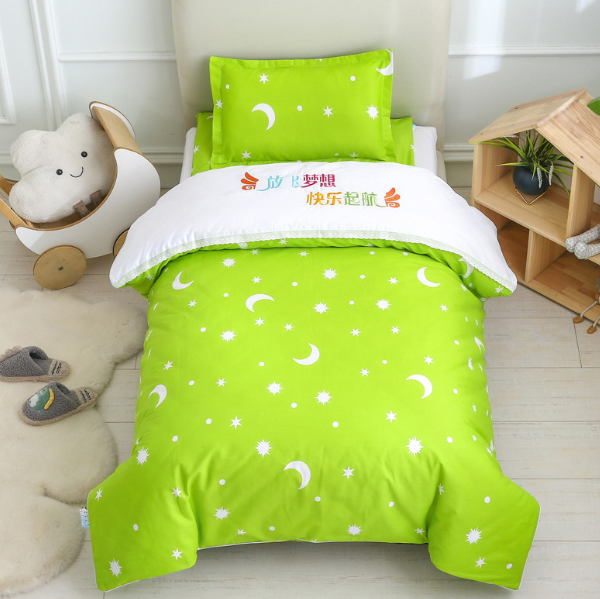 Hotly recommended pure cotton children's quilt cover + cushion cover + pillowcase (Dream Starry Sky) (three-piece set does not include core)