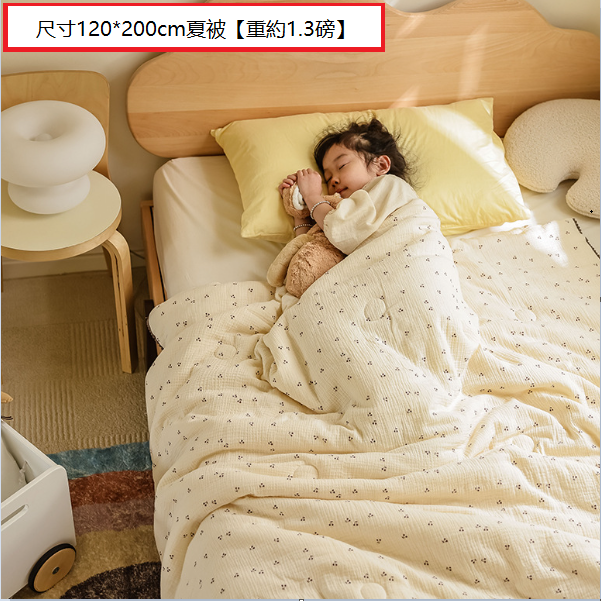 熱推純棉雙層紗兒童被(小果實【吸濕-透氣-不悶熱】）(尺寸120*200cm夏被【重約1.3磅】)