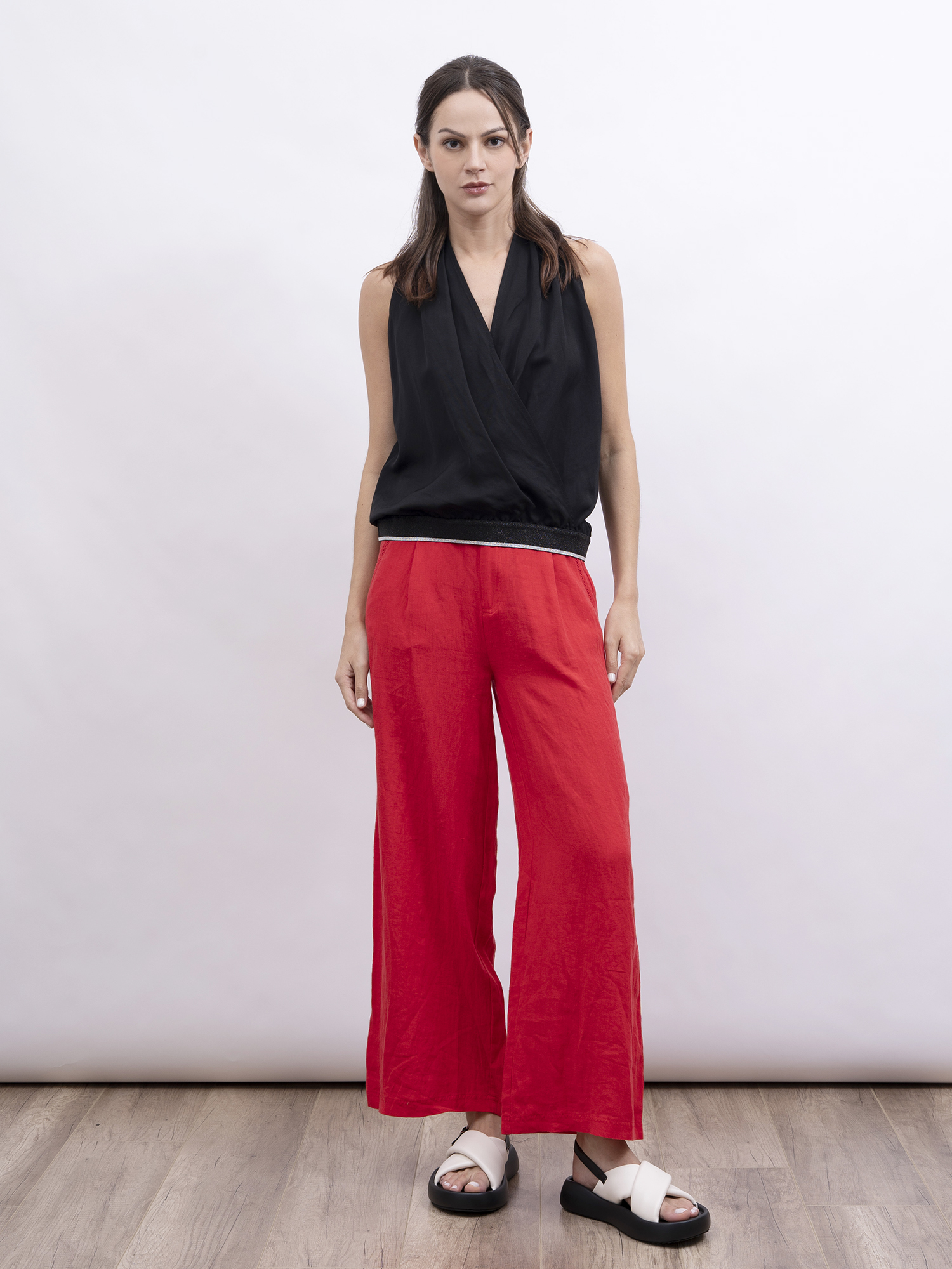 mi-tu 亞麻直腳長褲