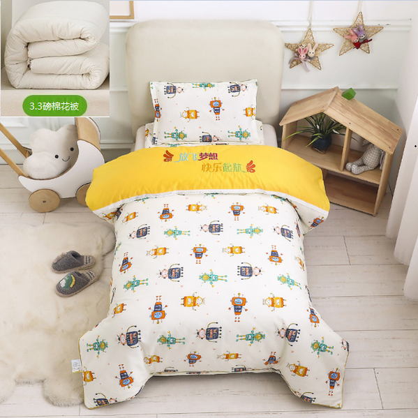 Hotly recommended pure cotton children's quilt cover + cushion cover + pillowcase (Little Machine Master) (3.3 pounds cotton six-piece set [covered with cloth])